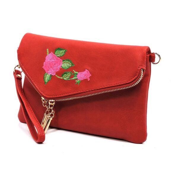 Envelope Embroidered Flower Evening Bag for Women Flower Wedding Evening Clutch - Picture 2 of 5